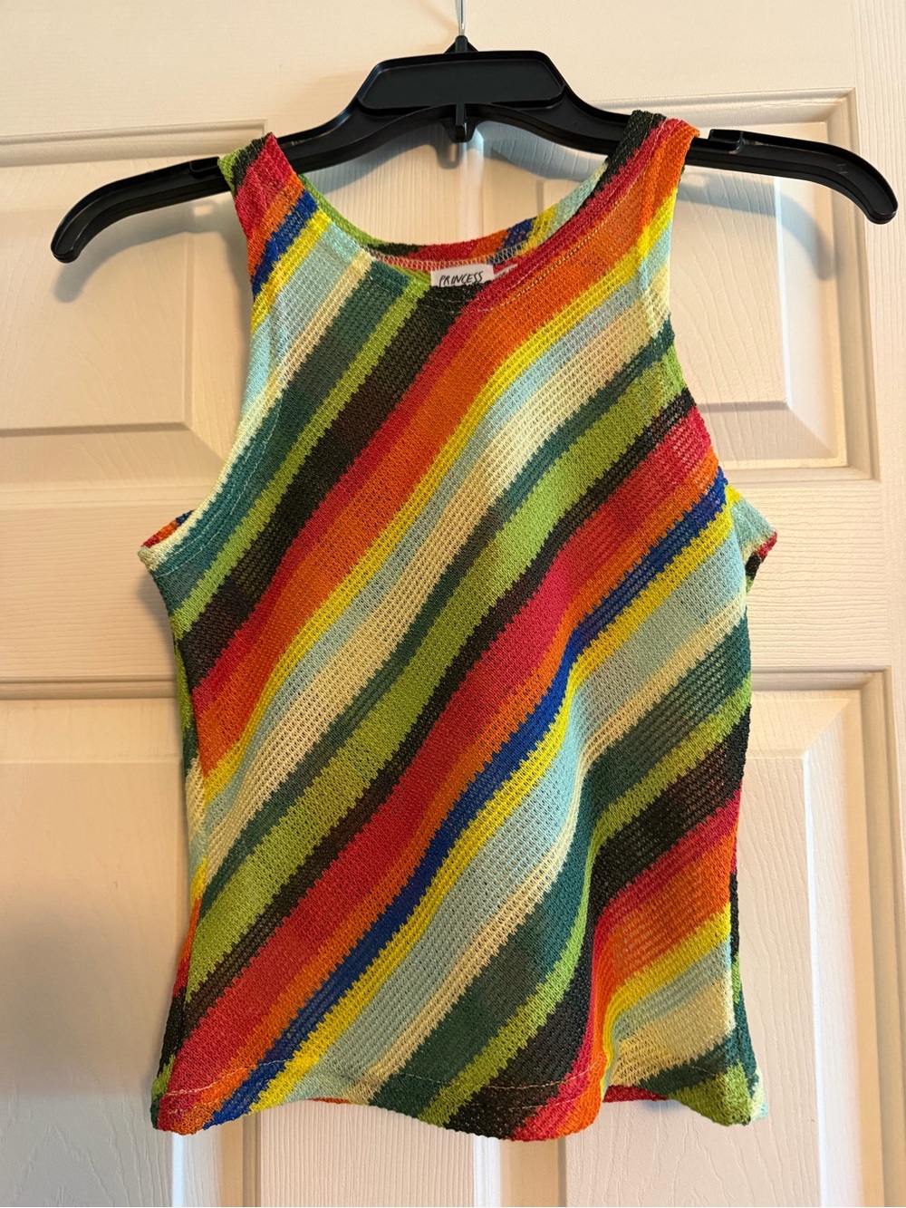Princess Polly Rainbow Diagonal Stripe Knit Tank Top
